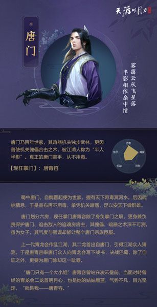 天涯明月刀手游唐门攻略 2020最新门派玩法介绍[多图]