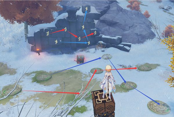 原神雪山踩地板解密攻略 符文墙踩点机关解密顺序介绍[多图]