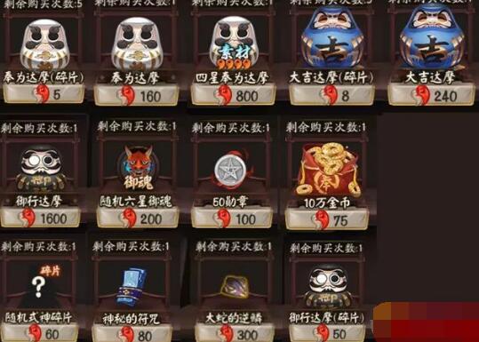 阴阳师神秘商店商品价值分析 神秘商店商品汇总[图]