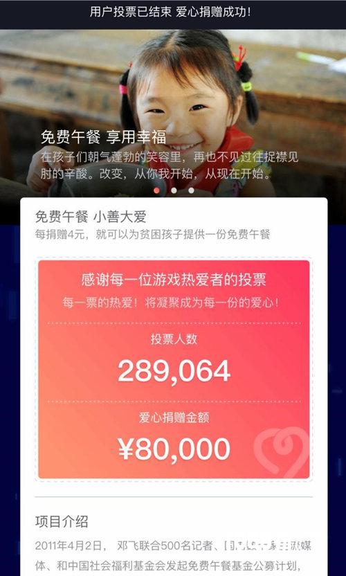 九游年度游戏评选助力公益 为贫困学童送上免费午餐[多图]