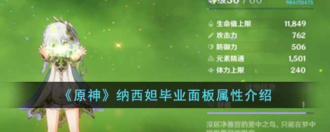 原神纳西妲毕业面板属性是什么  纳西妲毕业面板属性介绍