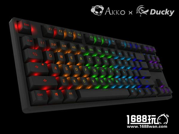 Akko X Ducky发布One 87 RGB银轴PBT二色机械键盘[多图]