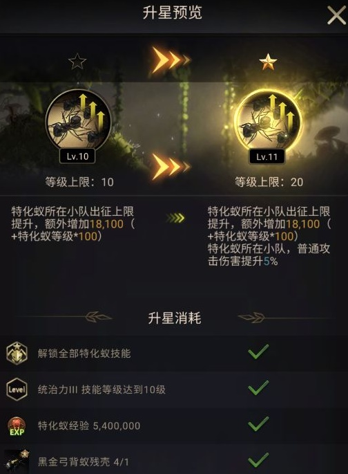 《小小蚁国》特化蚁升星 特化蚁升星有什么用