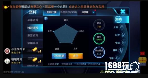 逆天操作！18岁斗鱼主播骚白326连胜问鼎王者荣耀[多图]