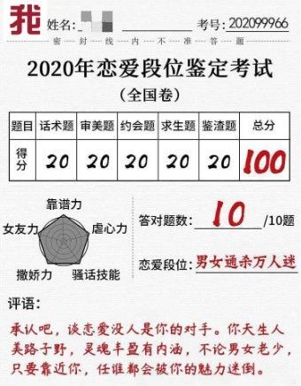 2020恋爱段位鉴定考试答案大全 全国恋爱段位测试链接地址介绍[多图]图片2