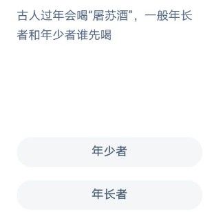 小鸡考考你，古人过年会喝屠苏酒一般年长者和年少者谁先喝[多图]
