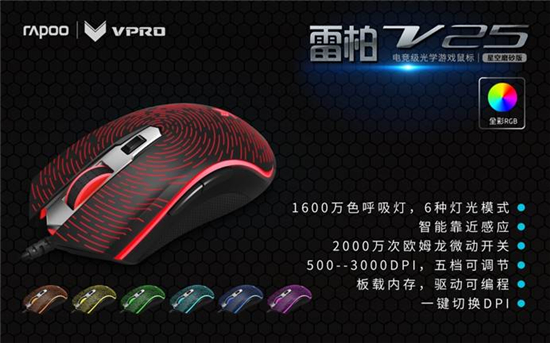 星空光影 雷柏V25光学游戏鼠标星空黑上市[多图]图片6